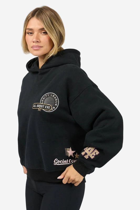 ALL ABOUT EVE ELITE BOX HOODIE - BLACK - THE VOGUE STORE