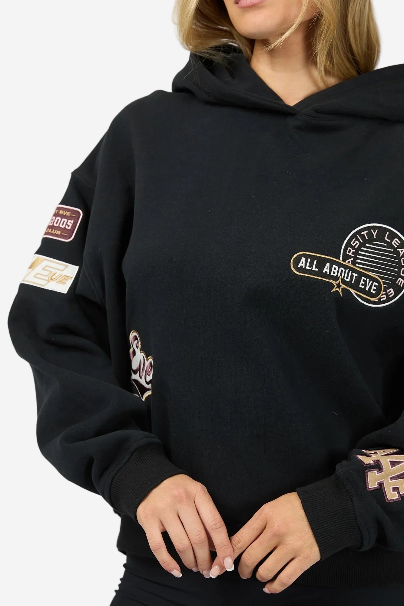 ALL ABOUT EVE ELITE BOX HOODIE - BLACK - THE VOGUE STORE
