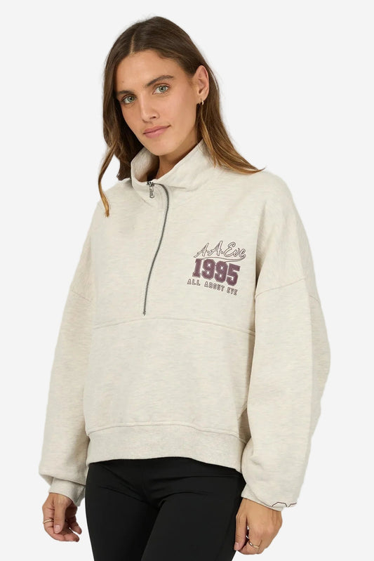 ALL ABOUT EVE EVE TEAM 1/4 ZIP - OAT - THE VOGUE STORE