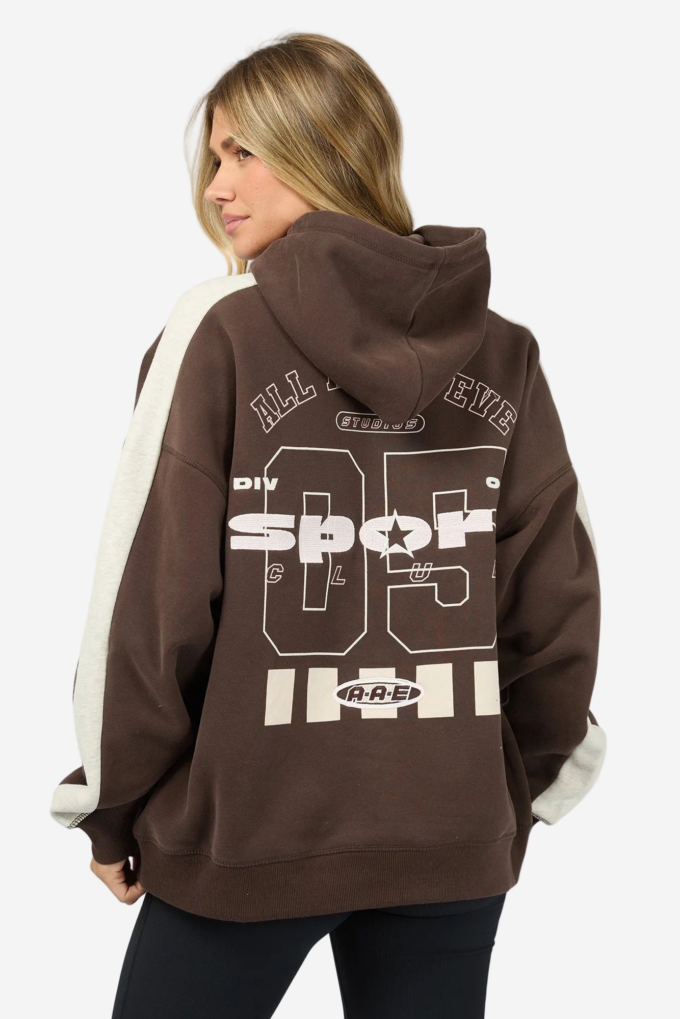ALL ABOUT EVE NINETY FIVE RELAXED HOODIE- BROWN - THE VOGUE STORE