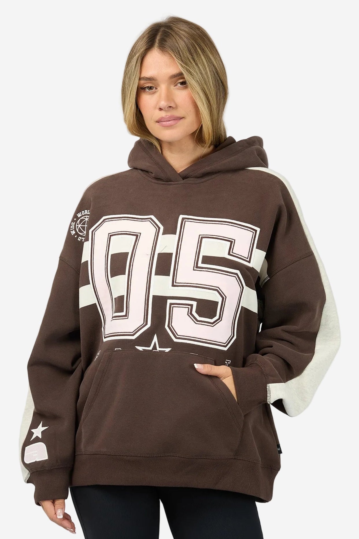 ALL ABOUT EVE NINETY FIVE RELAXED HOODIE- BROWN - THE VOGUE STORE