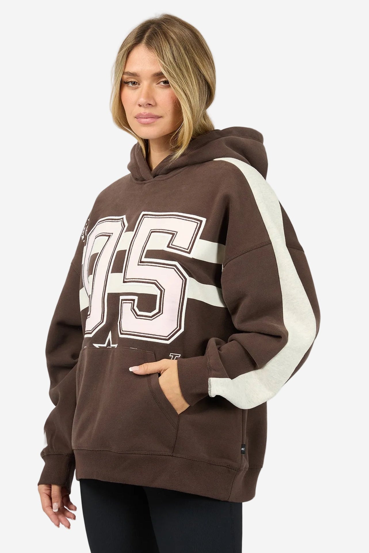 ALL ABOUT EVE NINETY FIVE RELAXED HOODIE- BROWN - THE VOGUE STORE