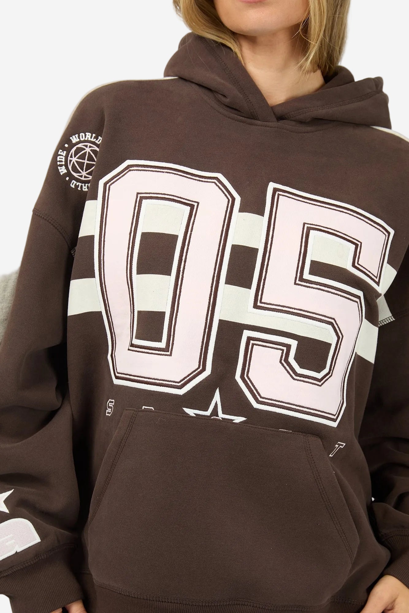 ALL ABOUT EVE NINETY FIVE RELAXED HOODIE- BROWN - THE VOGUE STORE