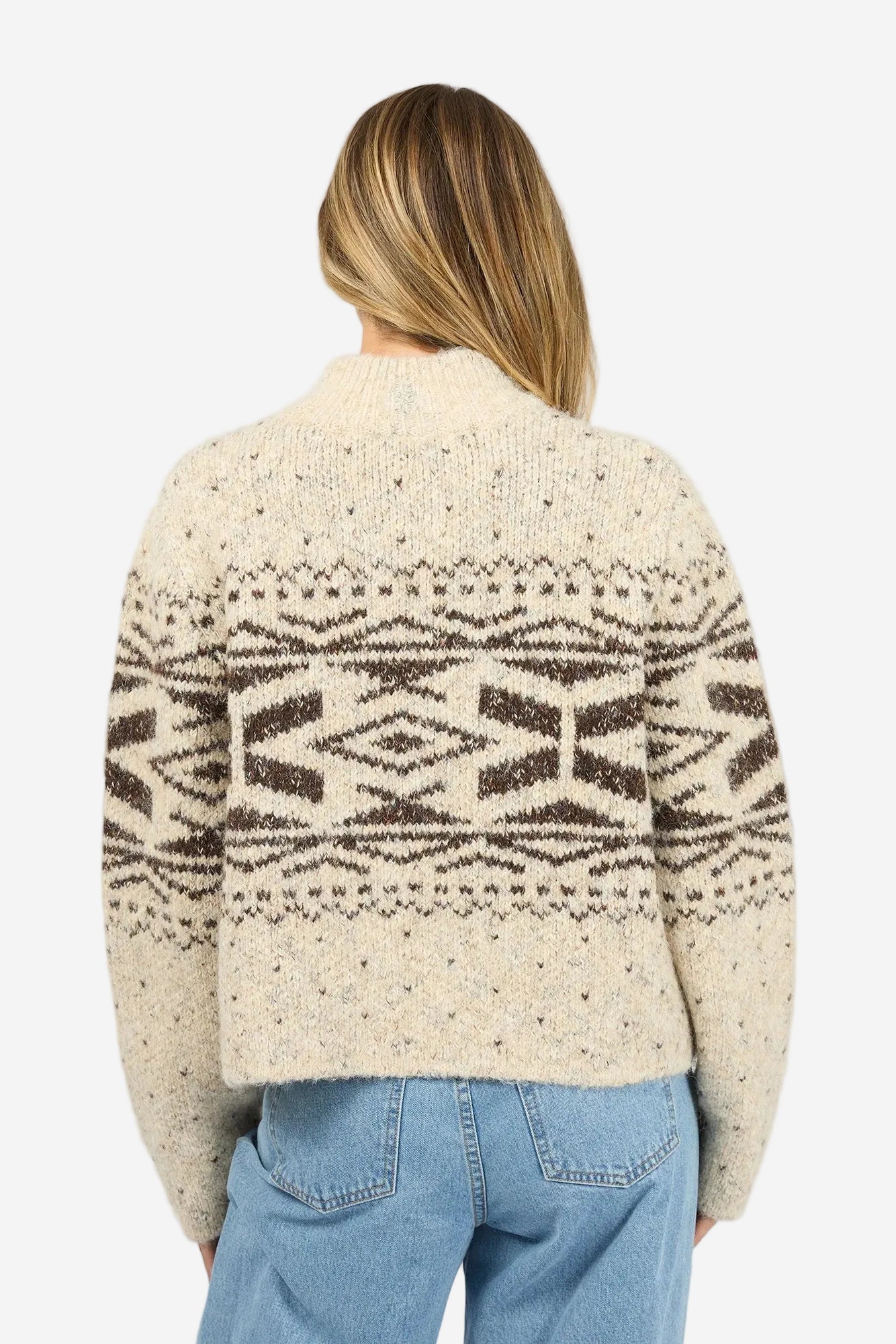 ALL ABOUT EVE ZOE KNIT ZIP THROUGH - OAT - THE VOGUE STORE