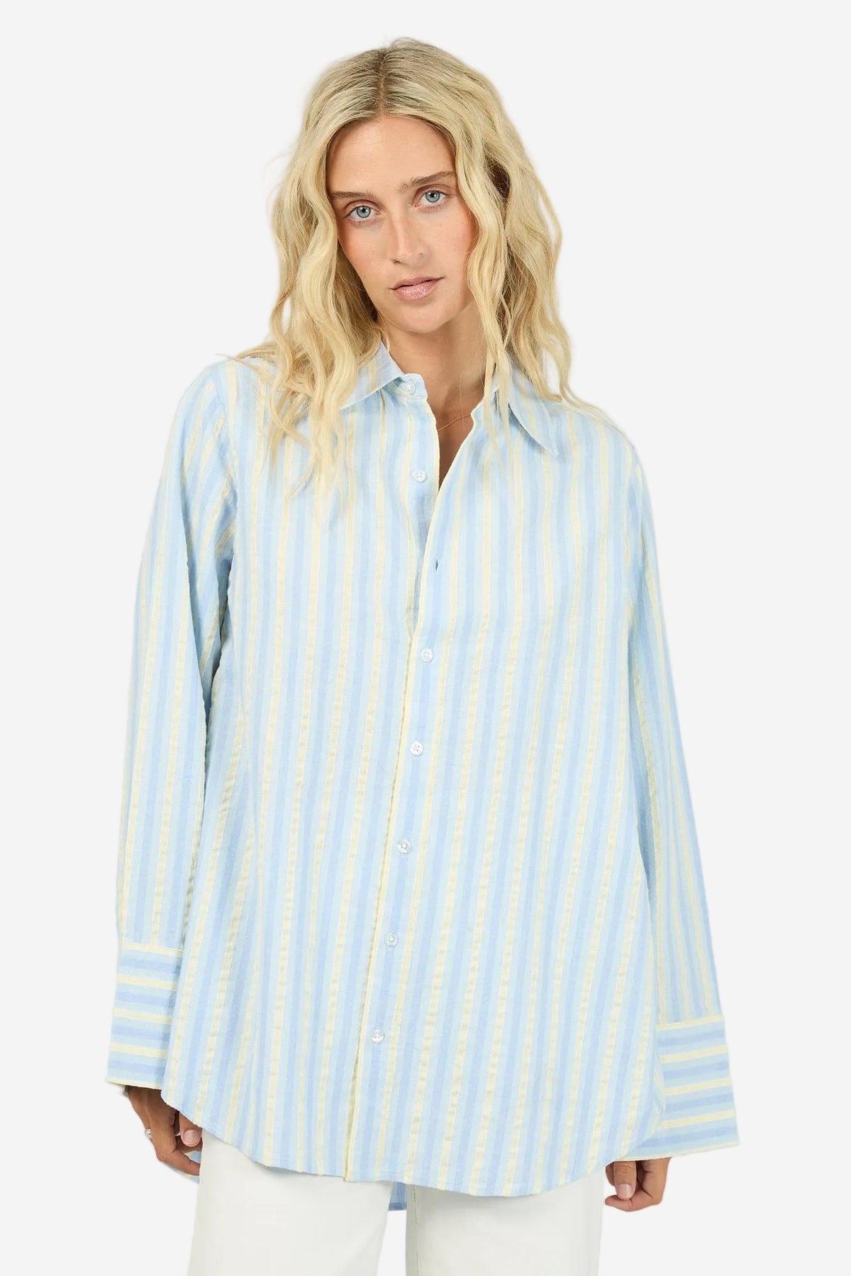 ALL ABOUT EVE WEEKEND STRIPE SHIRT - STRIPE - THE VOGUE STORE