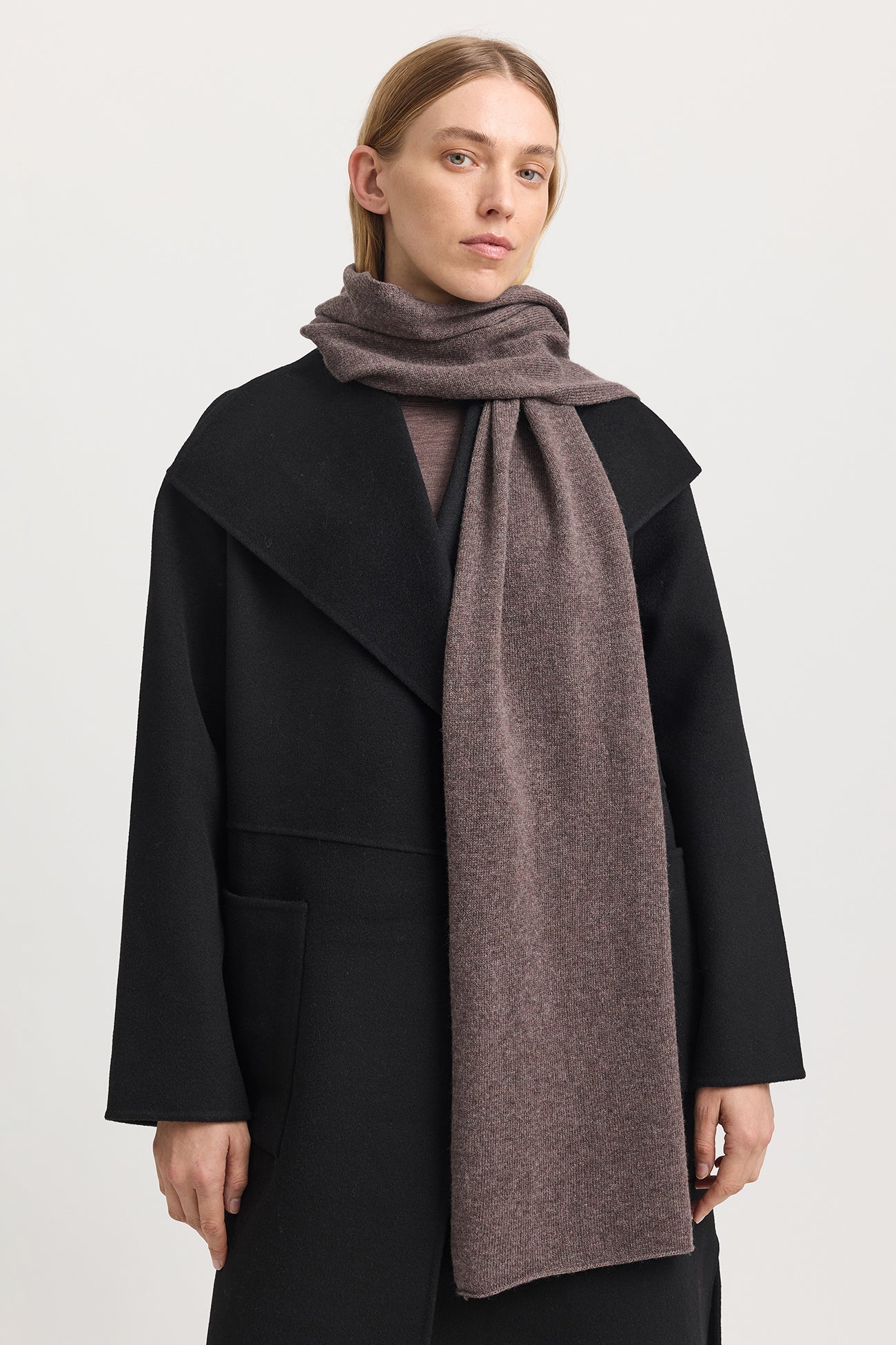 TOORALLIE WOOL SCARF - MOCHA - THE VOGUE STORE