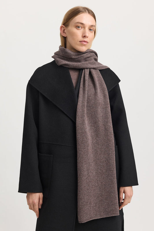 TOORALLIE WOOL SCARF - MOCHA - THE VOGUE STORE