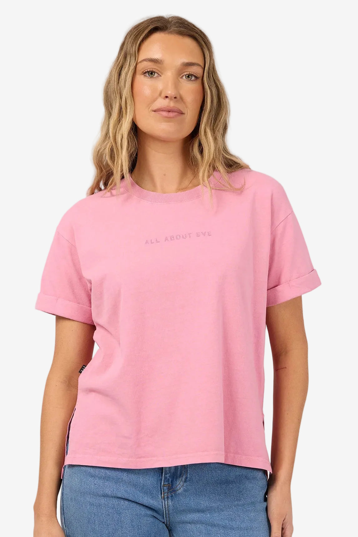 ALL ABOUT EVE WASHED TEE - ORCHID - THE VOGUE STORE