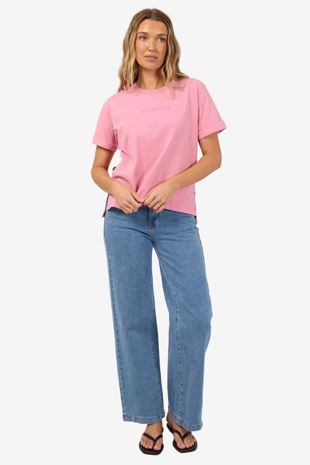 ALL ABOUT EVE WASHED TEE - ORCHID - THE VOGUE STORE