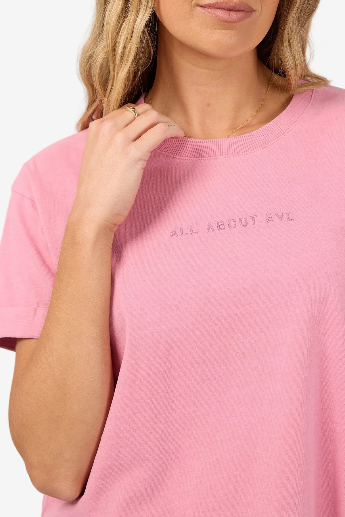 ALL ABOUT EVE WASHED TEE - ORCHID - THE VOGUE STORE