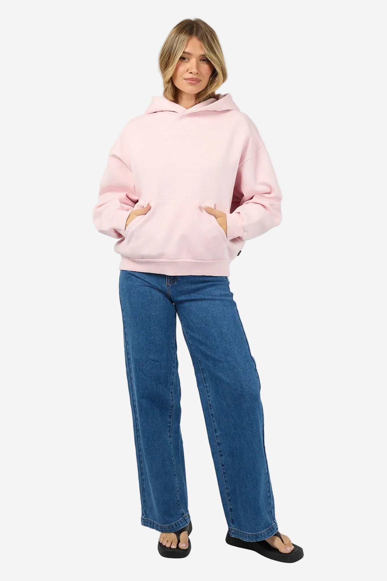 ALL ABOUT EVE WASHED BOX HOODIE - LIGHT PINK - THE VOGUE STORE