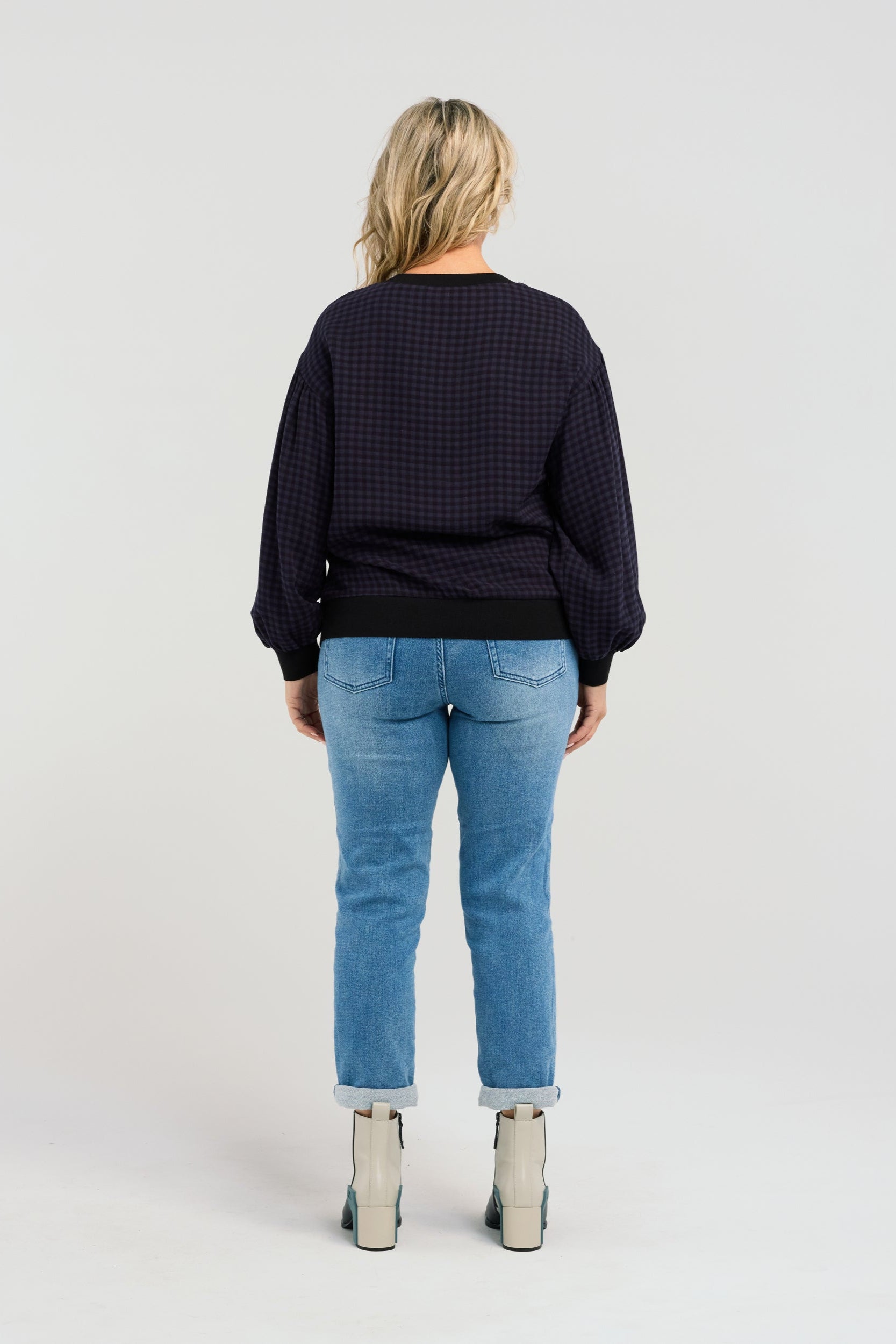 SEDUCE EMILY TOP - INK CHECK - THE VOGUE STORE