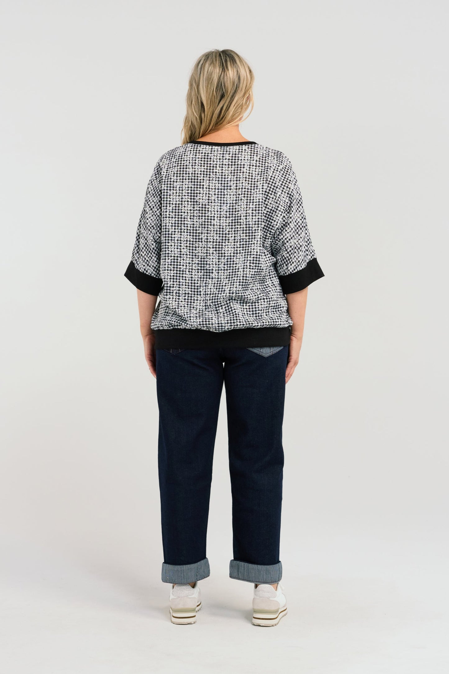 SEDUCE FLORENCE TOP - FLORAL CHECK - THE VOGUE STORE