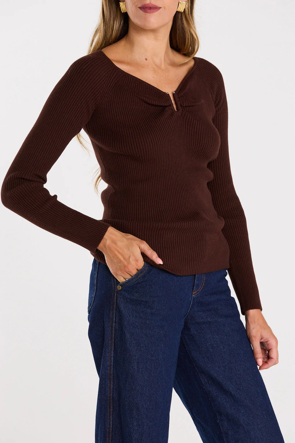 THING THING LOOP LONGSLEEVE - CHOCOLATE - THE VOGUE STORE