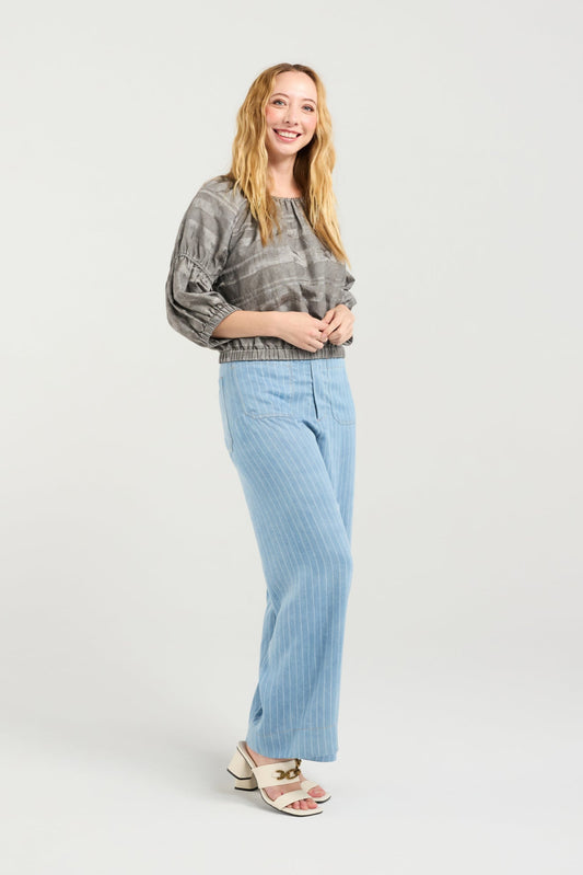 ZAFINA CAITLIN TOP - GREY - THE VOGUE STORE