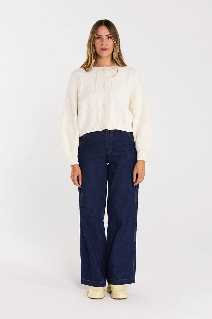 THING THING FLOURISH CARDIGAN - MILKY BAR - THE VOGUE STORE