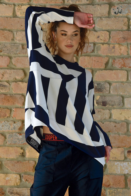 COOPER TO TOP IT ALL OFF TOP - NAVY STRIPE - THE VOGUE STORE