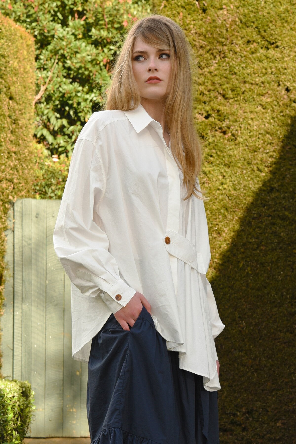 COOP DOWN & SHIRTY SHIRT - WHITE - THE VOGUE STORE