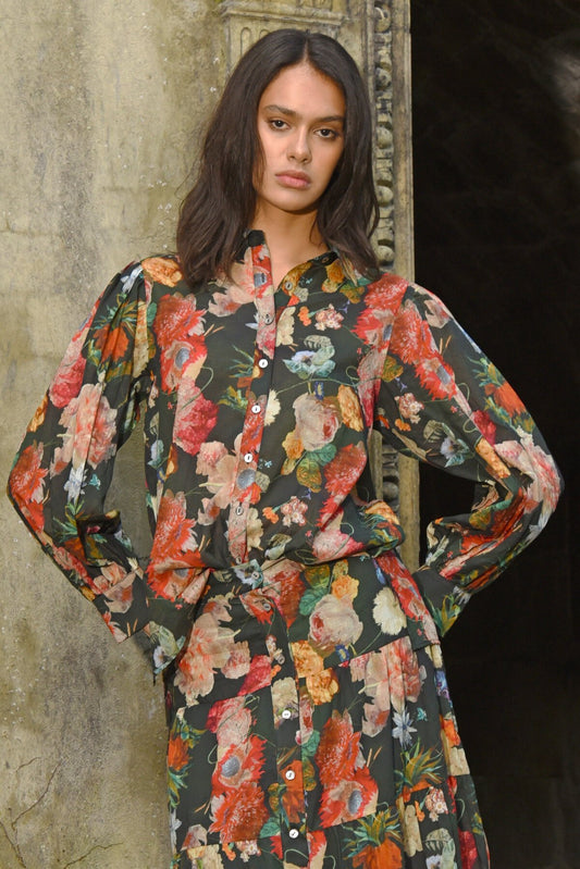 COOP AUTUMN SLEEVES BLOUSE - FLORAL - THE VOGUE STORE