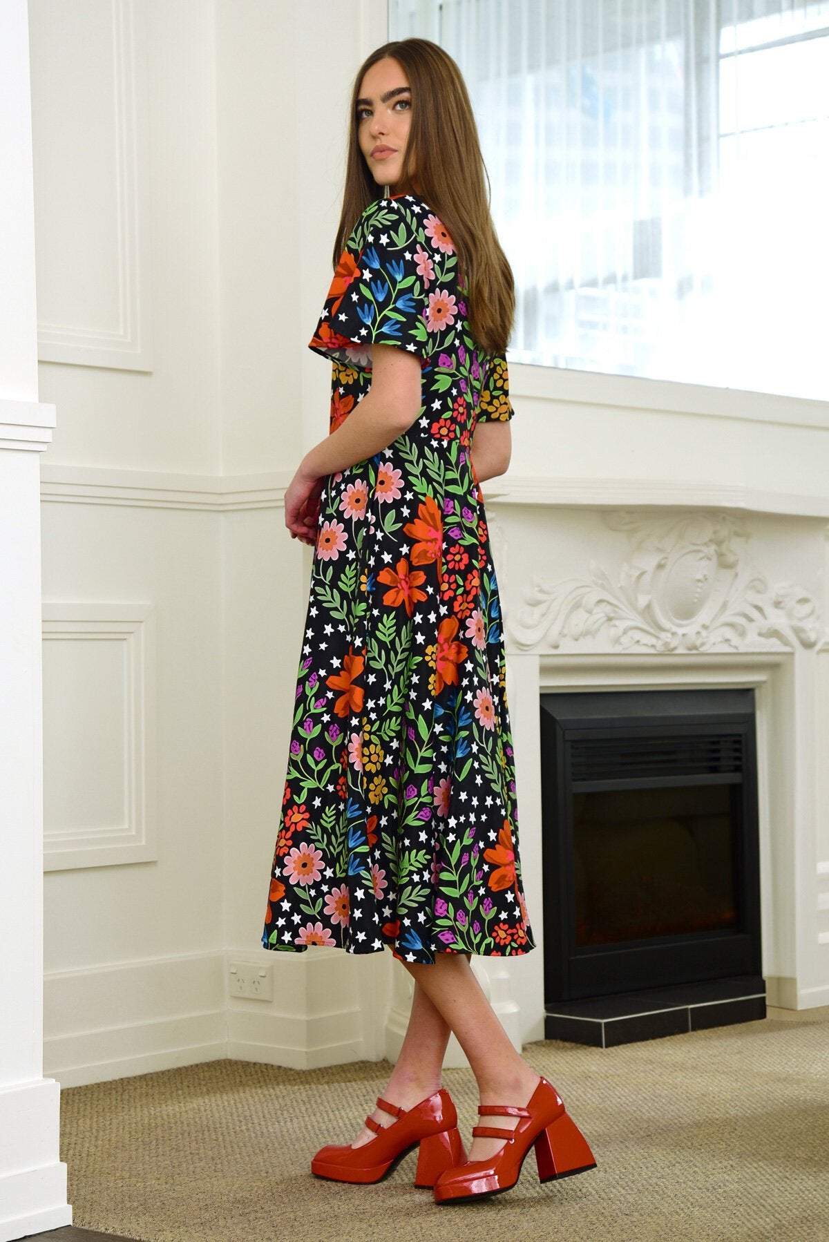 CURATE SWIRL STORY DRESS - FLOWERS - THE VOGUE STORE