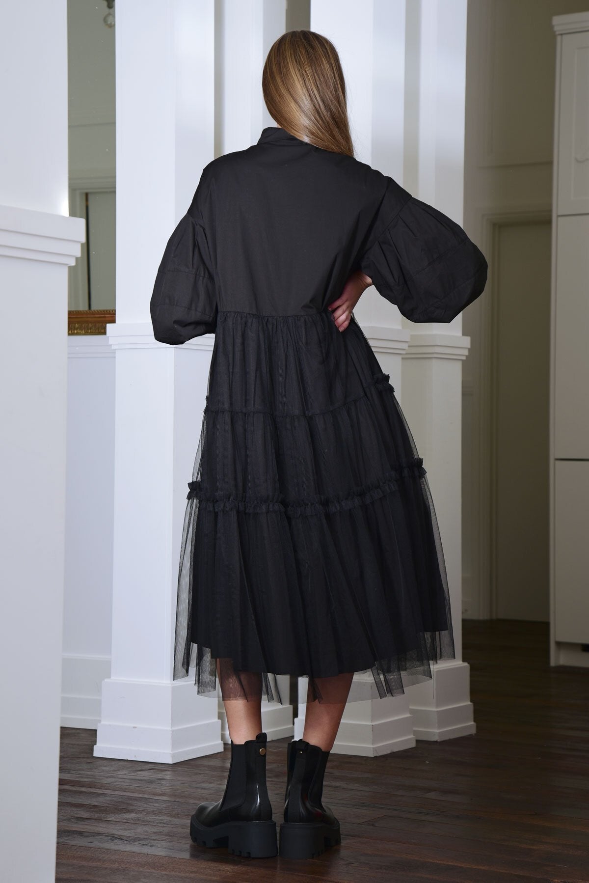 CURATE CRACK A STYLE DRESS - BLACK - THE VOGUE STORE