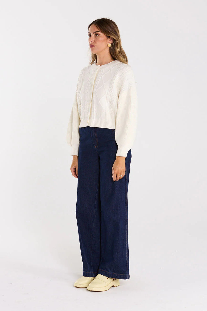 THING THING FLOURISH CARDIGAN - MILKY BAR - THE VOGUE STORE