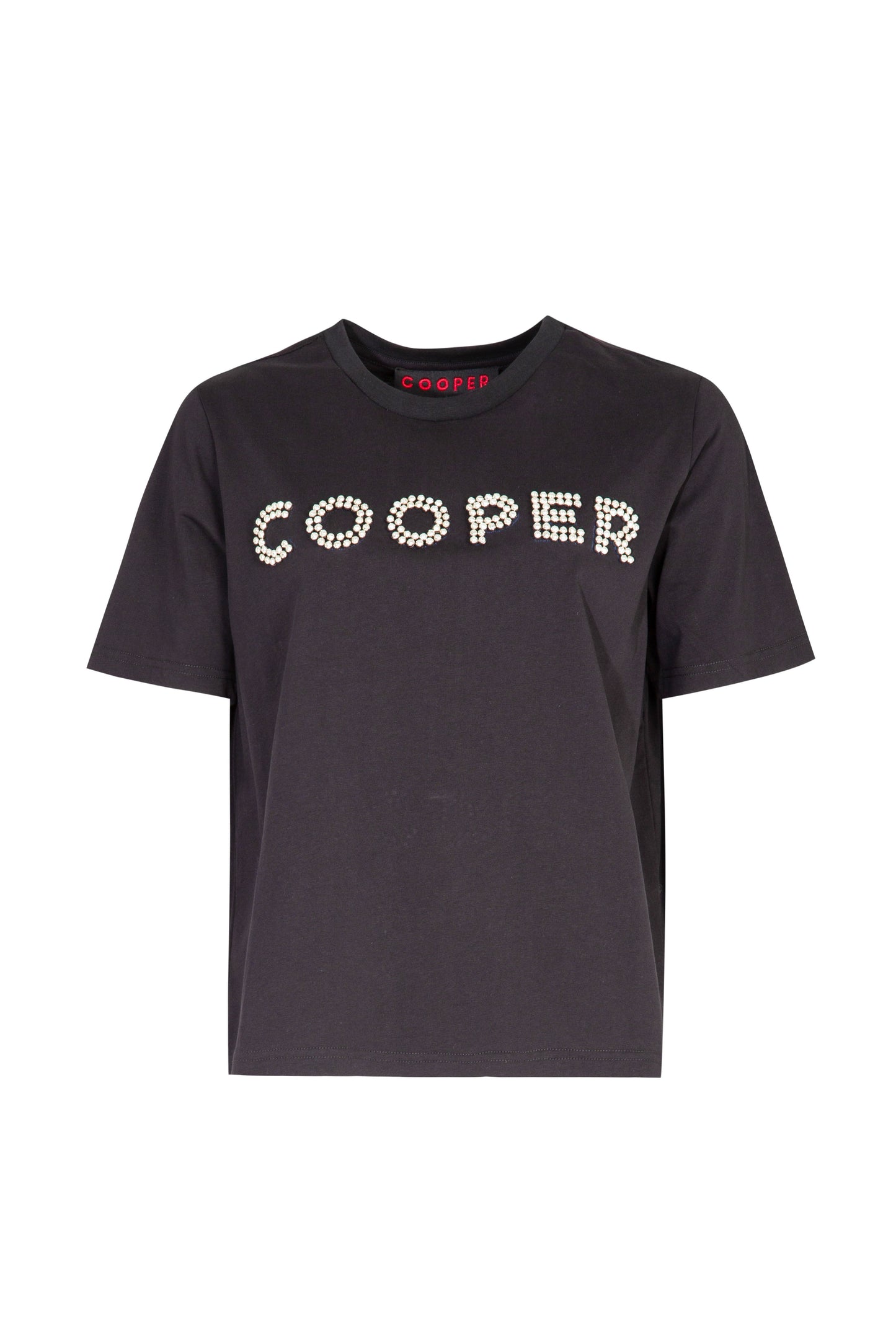 COOPER MY BEADING LADY T-SHIRT - BLACK - THE VOGUE STORE