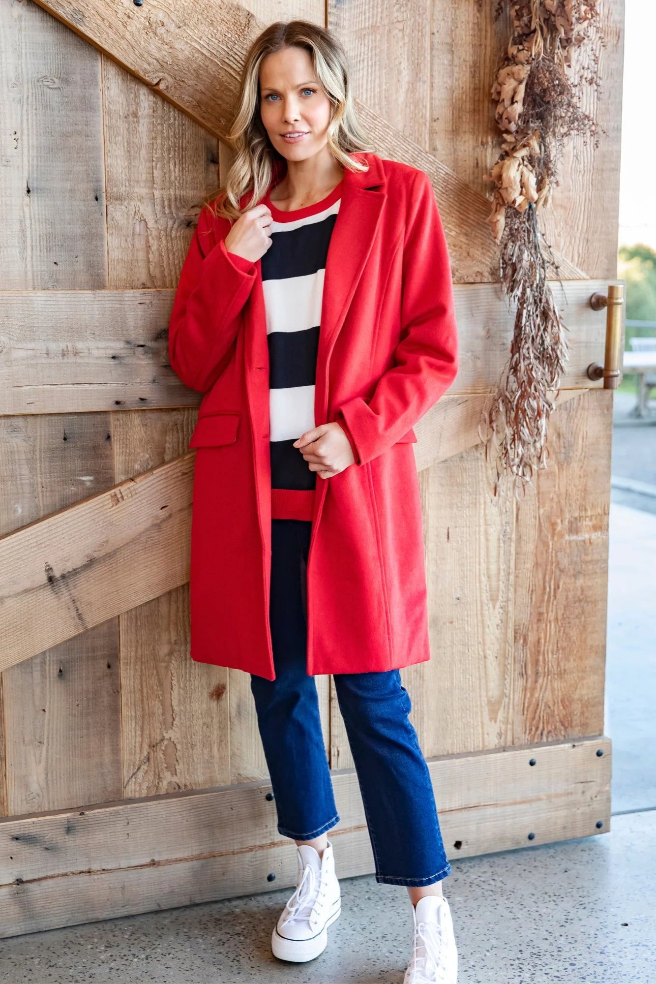 ELM TAMSIN COAT - POPPY - THE VOGUE STORE