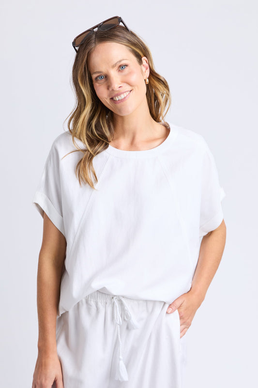 ELM MAURA TOP - WHITE - THE VOGUE STORE