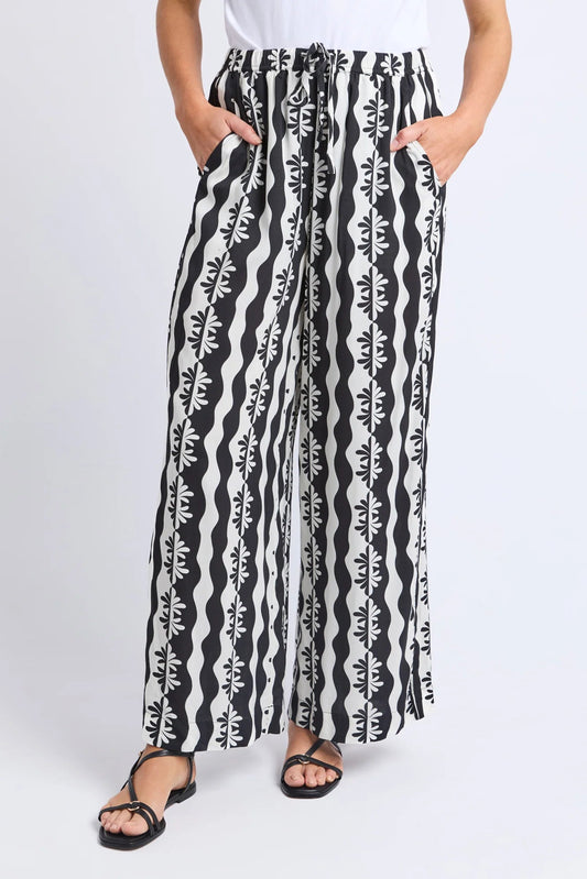 ELM CASA PANT - BLACK/MARSHMALLOW - THE VOGUE STORE