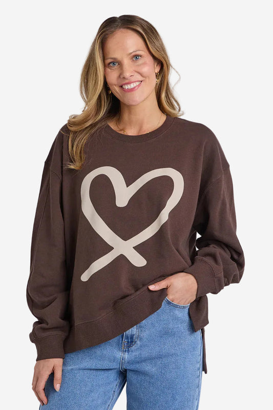 ELM ELIN CREW - CHOCOLATE - THE VOGUE STORE