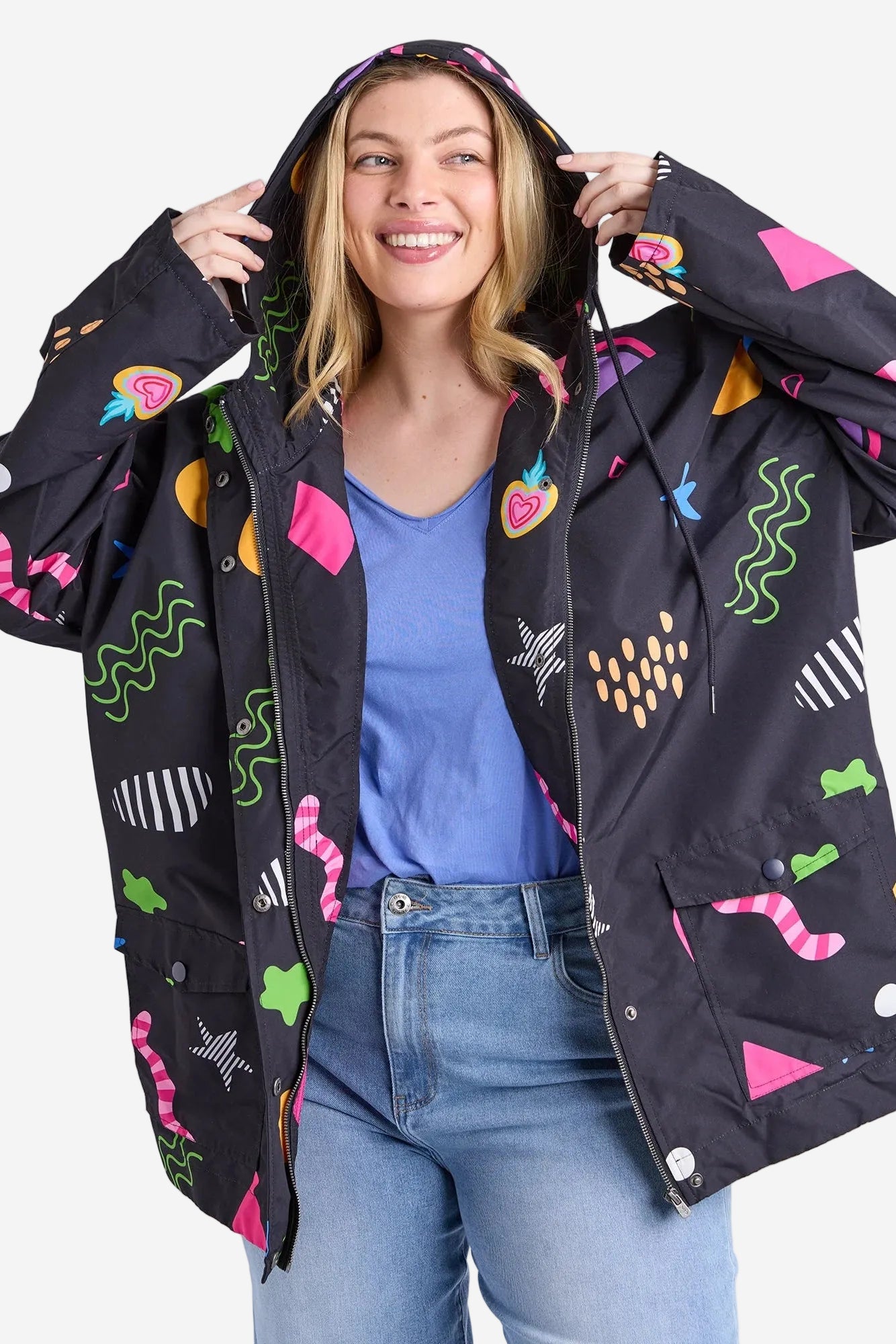 ELM LICORICE GALAXY RAINCOAT - THE VOGUE STORE
