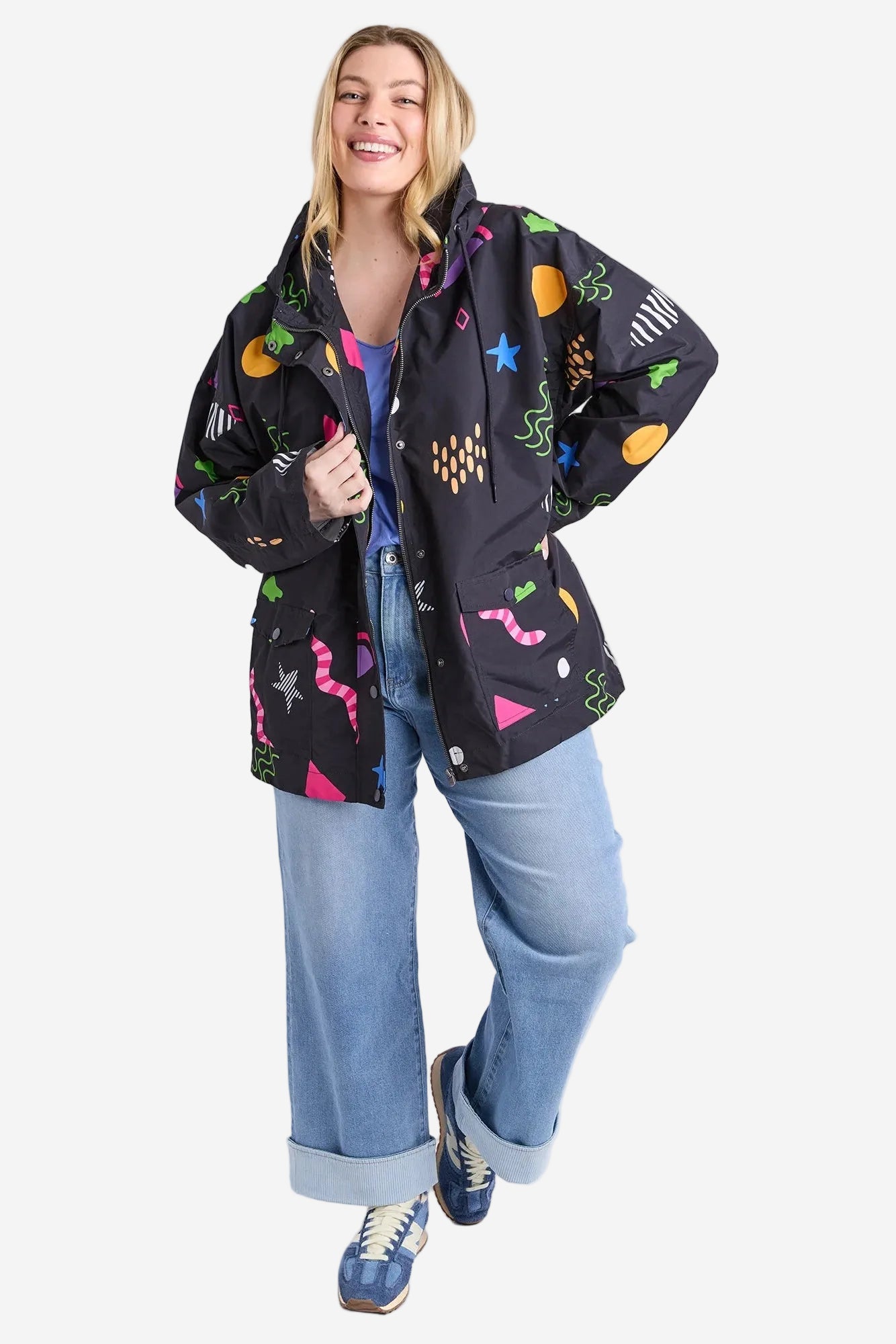 ELM LICORICE GALAXY RAINCOAT - THE VOGUE STORE