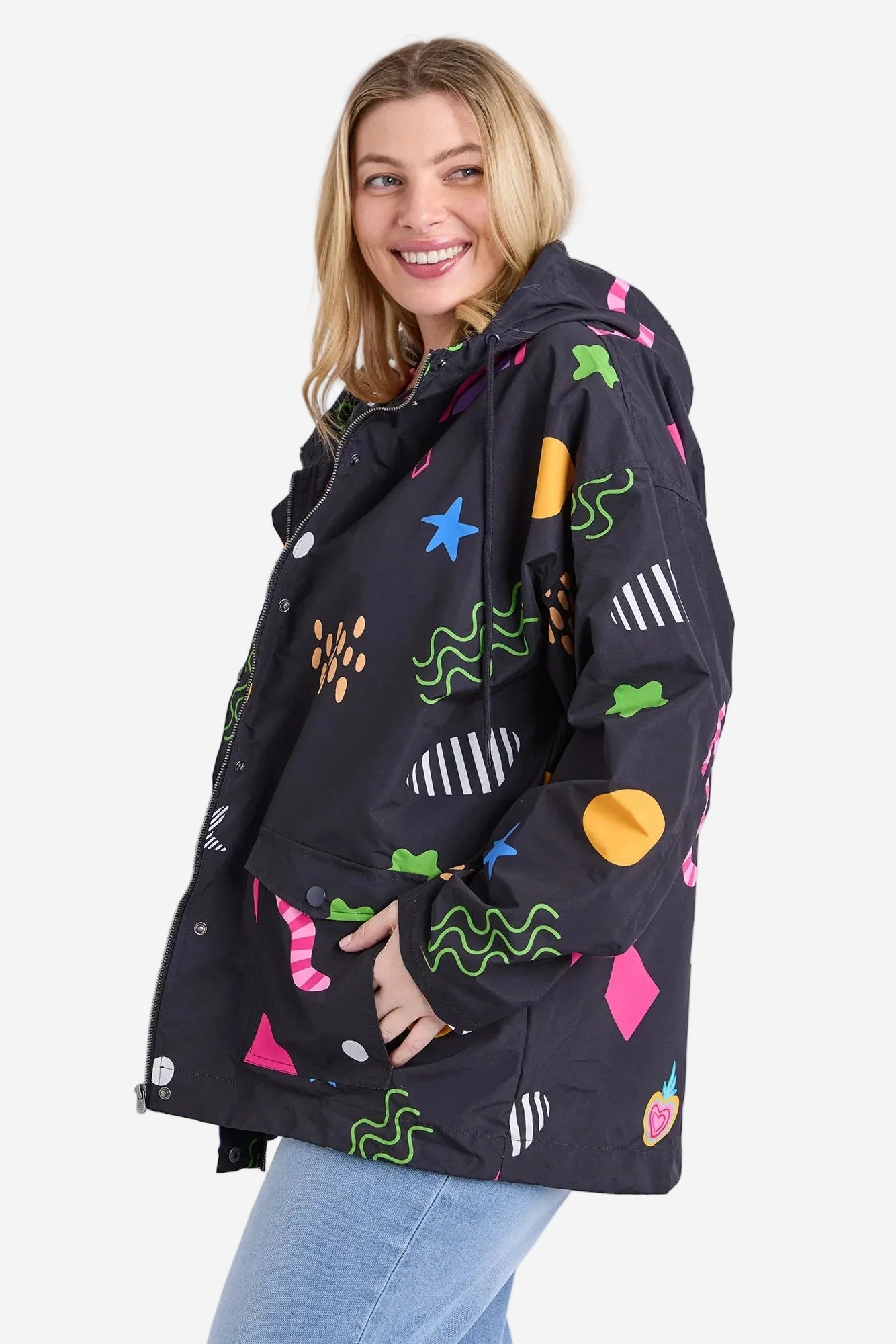 ELM LICORICE GALAXY RAINCOAT - THE VOGUE STORE