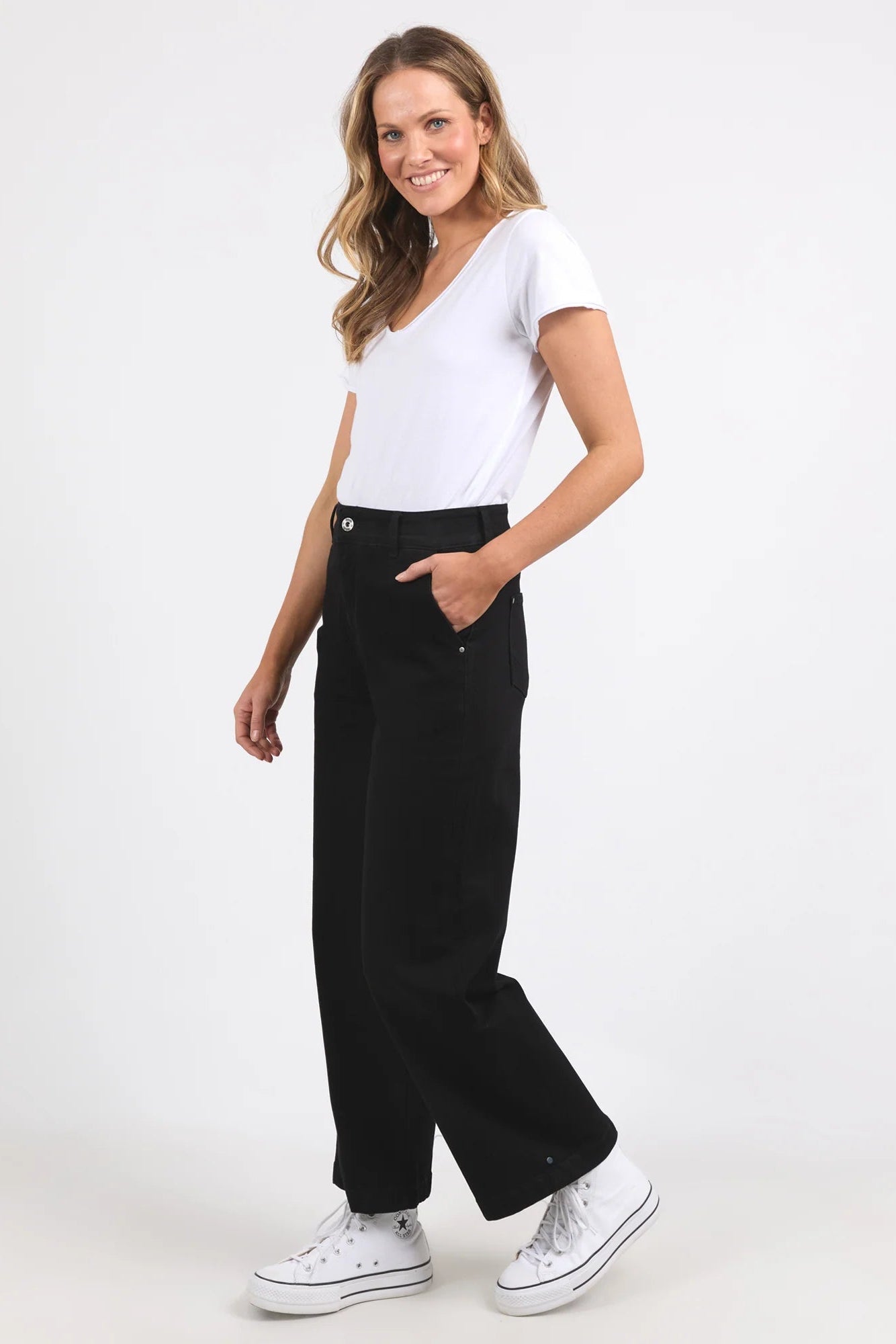 ELM IZZY WIDE LEG JEAN - BLACK WASH - THE VOGUE STORE
