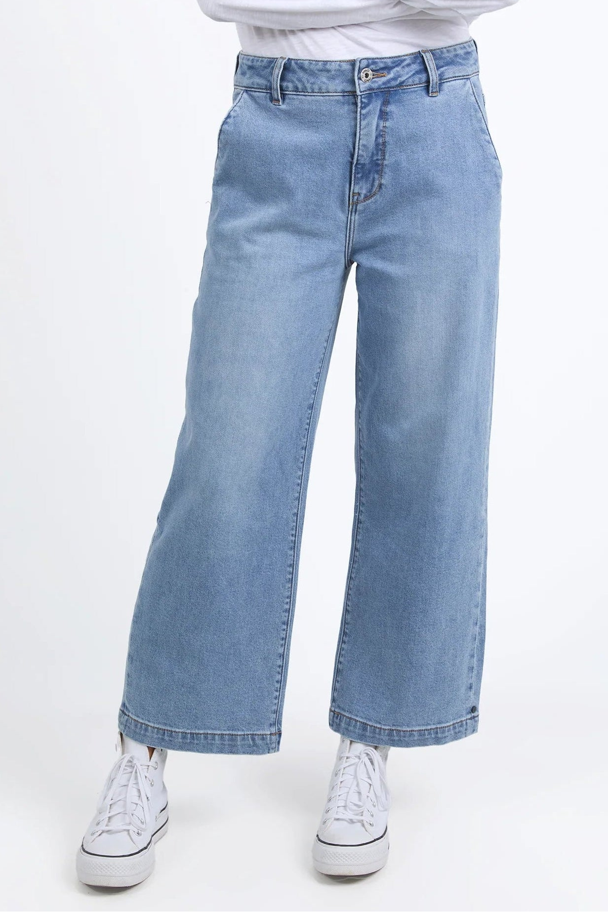 ELM IZZY WIDE LEG JEAN - VINTAGE BLUE WASH - THE VOGUE STORE