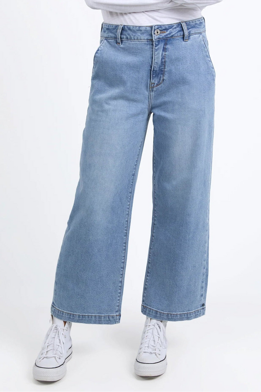 ELM IZZY WIDE LEG JEAN - VINTAGE BLUE WASH - THE VOGUE STORE
