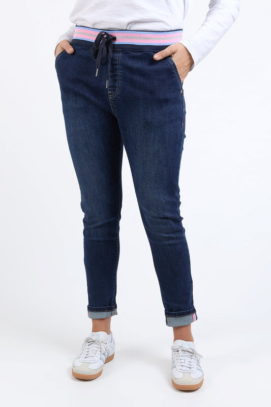 ELM MELODY DENIM JOGGER - INDIGO - THE VOGUE STORE