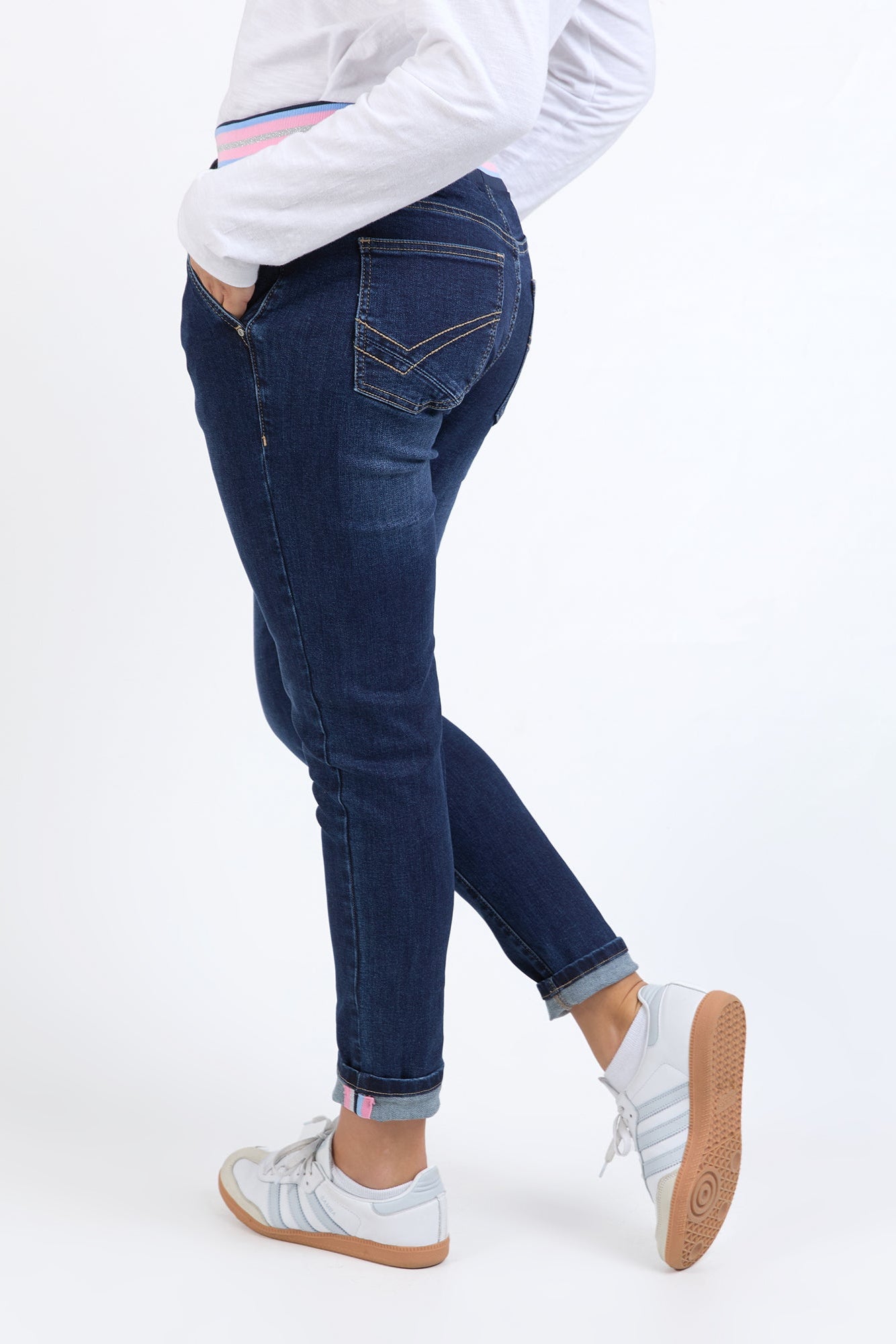 ELM MELODY DENIM JOGGER - INDIGO - THE VOGUE STORE