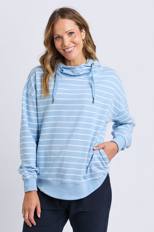 ELM LOUNGER SCOOP HOODIE - STRIPE - THE VOGUE STORE