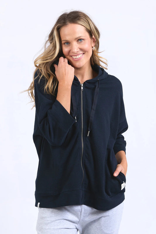 ELM BEACHY ZIP HOODIE - NAVY - THE VOGUE STORE