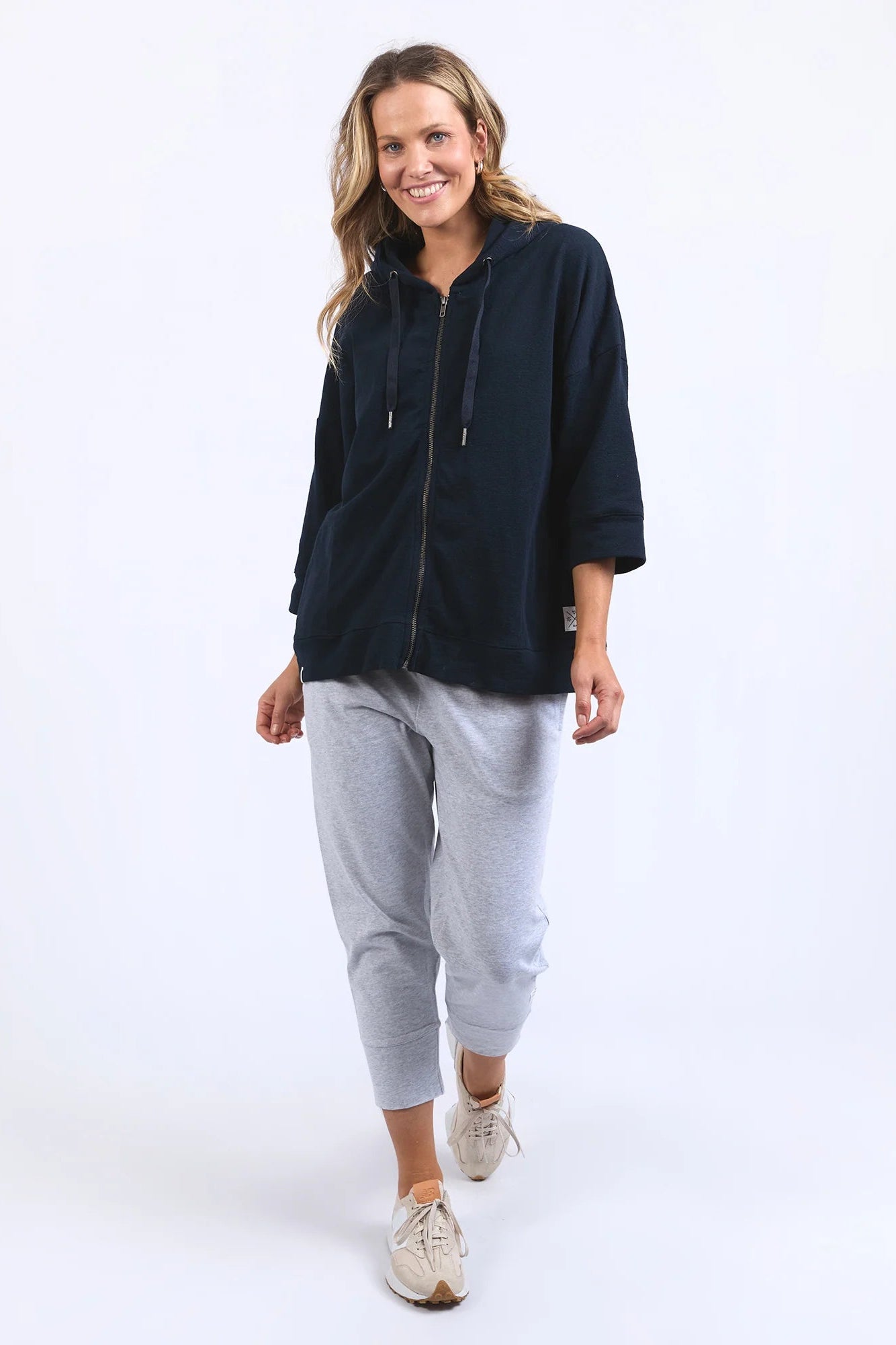 ELM BEACHY ZIP HOODIE - NAVY - THE VOGUE STORE