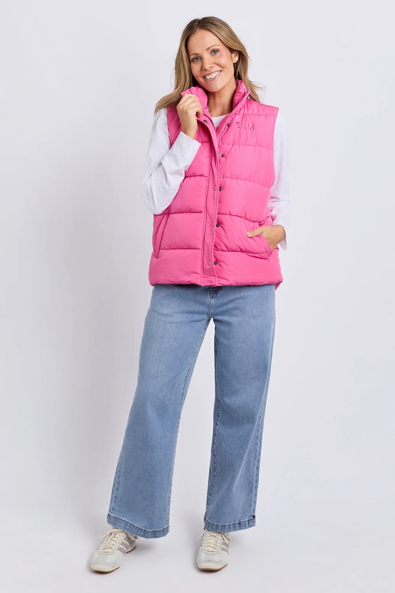 ELM CORE PUFFER VEST HOT PINK - THE VOGUE STORE