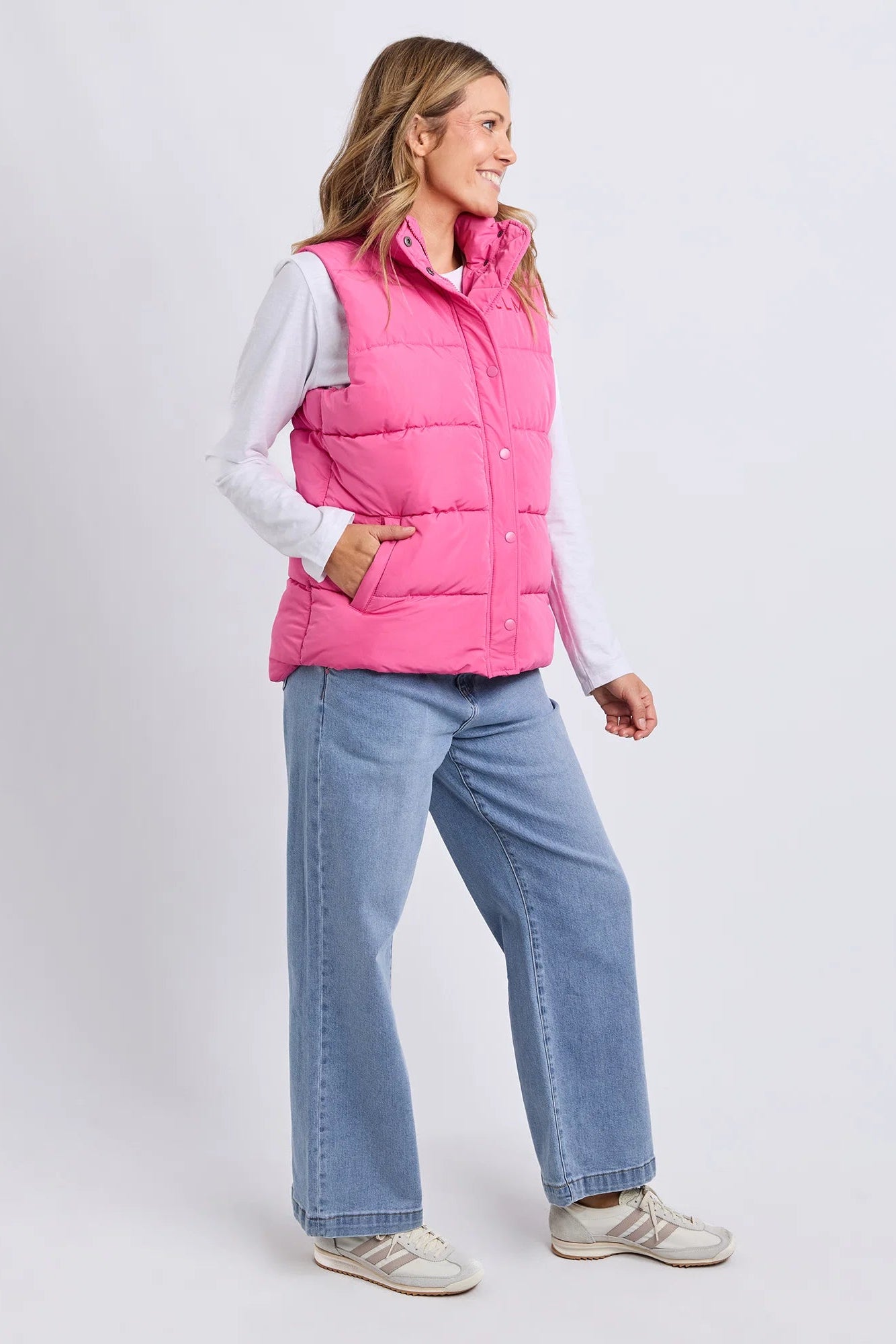 ELM CORE PUFFER VEST HOT PINK - THE VOGUE STORE