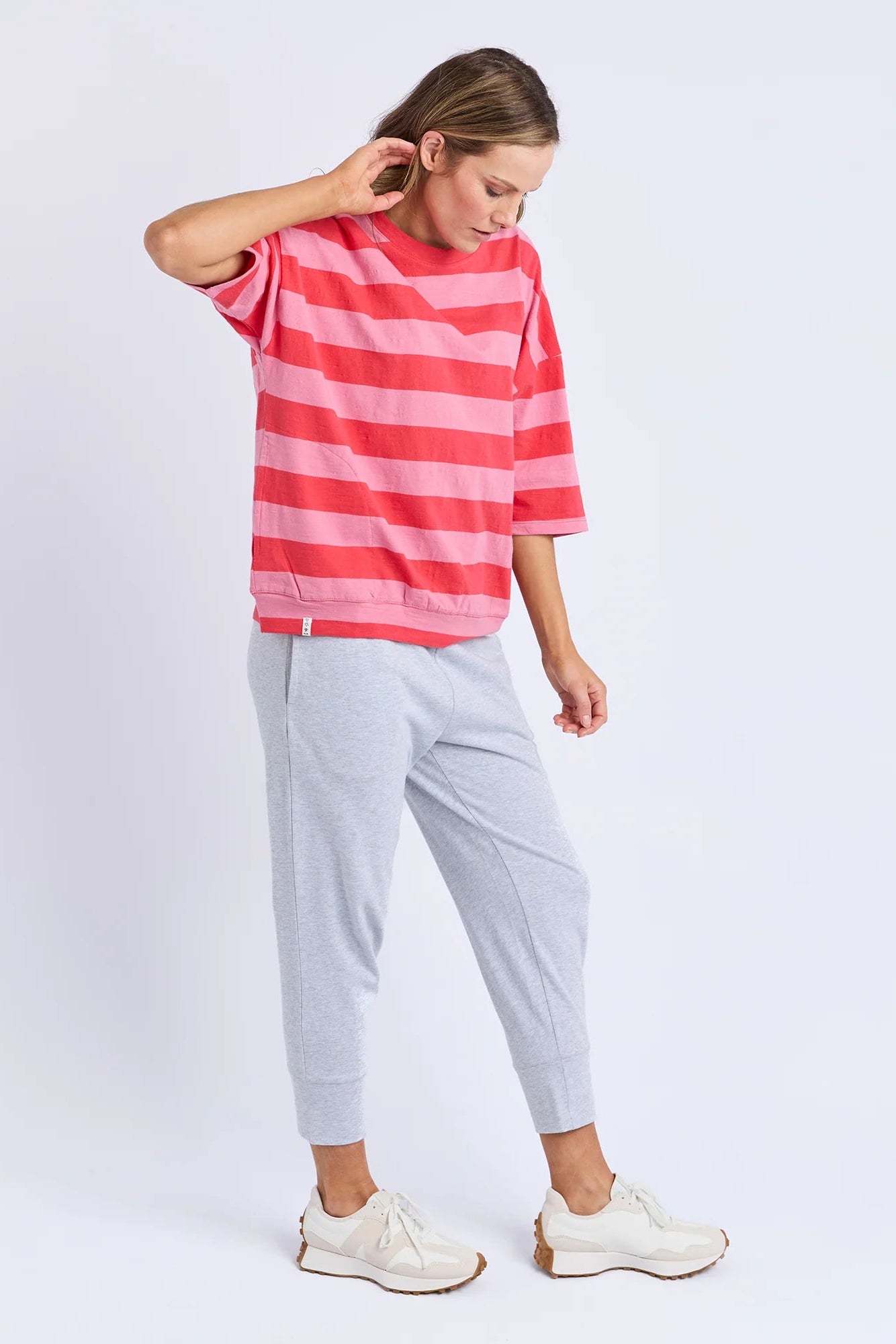 ELM MAZIE BLOCK STRIPE SWEAT - CAYENNE & ROSE - THE VOGUE STORE