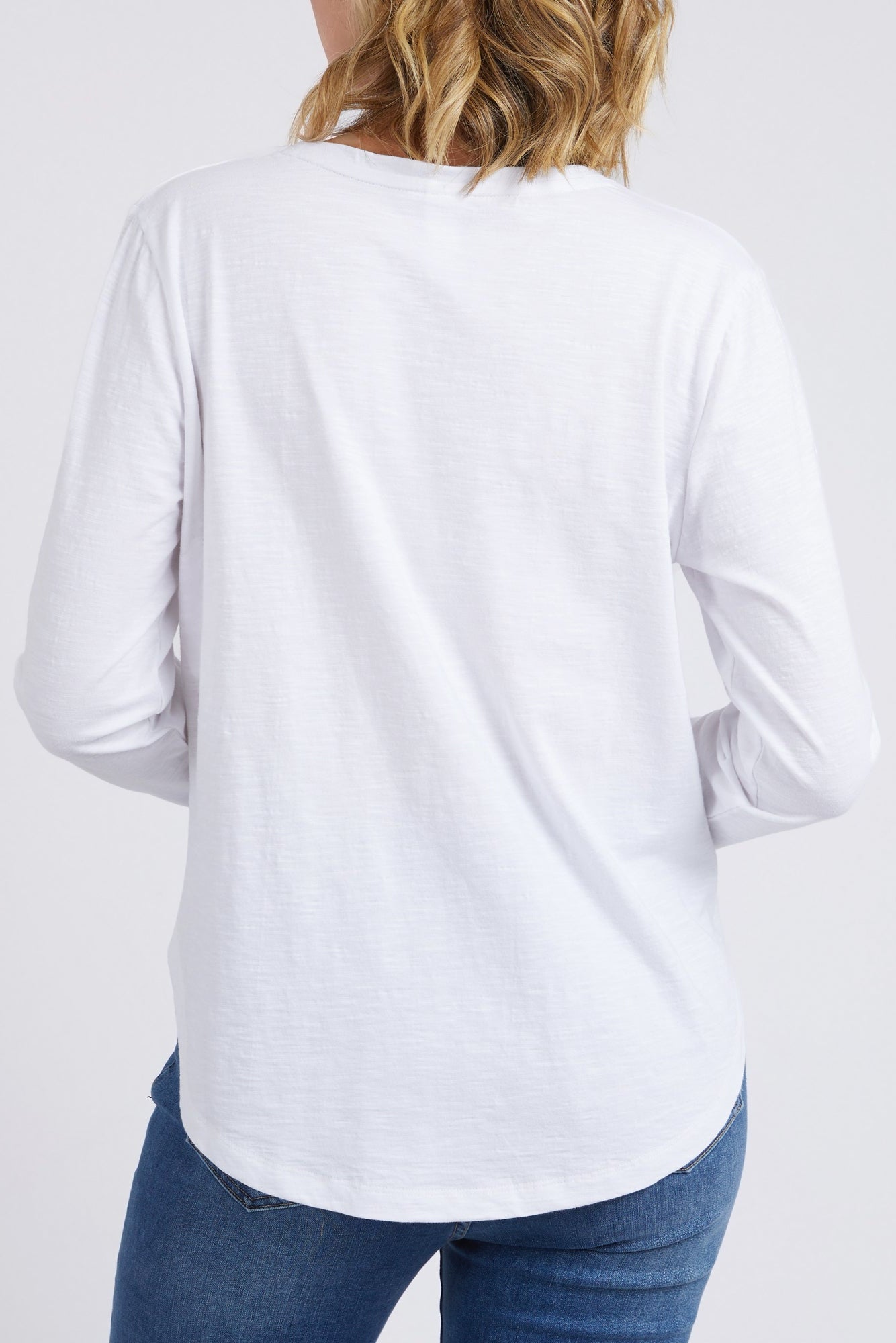 ELM EVERYDAY L/S TEE - WHITE - THE VOGUE STORE
