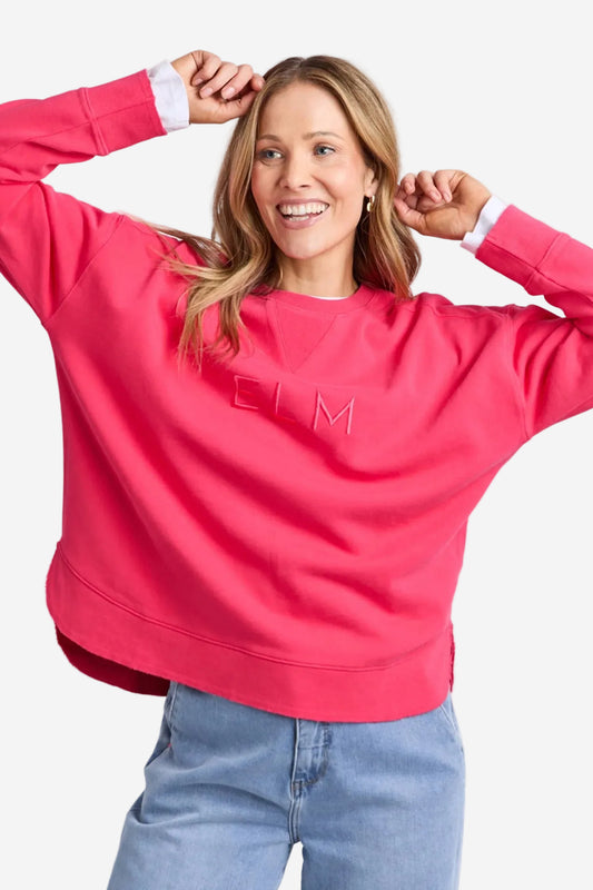 ELM ESTABLISHED CREW - DARK PINK - THE VOGUE STORE