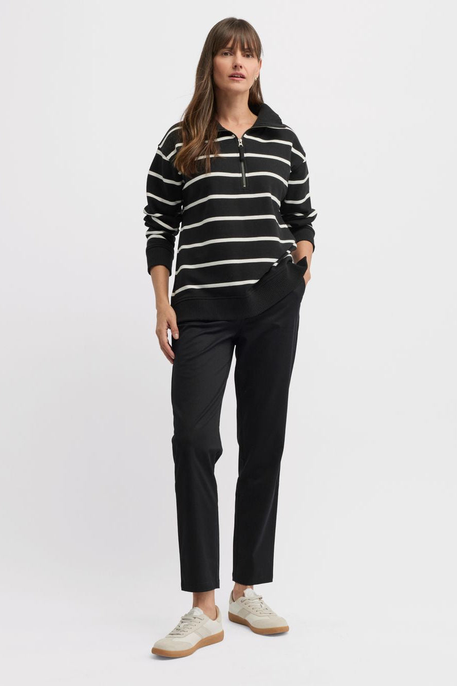 YARRA TRAIL ETERNAL SWEAT - BLACK/ECRU - THE VOGUE STORE