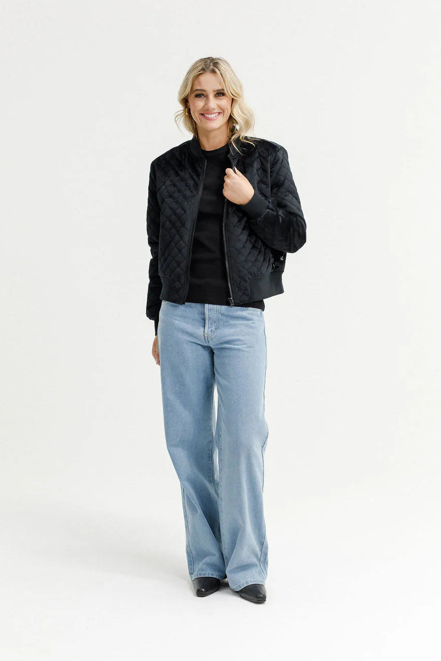 HOMELEE WYLD BOMBER - BLACK QUILT - THE VOGUE STORE