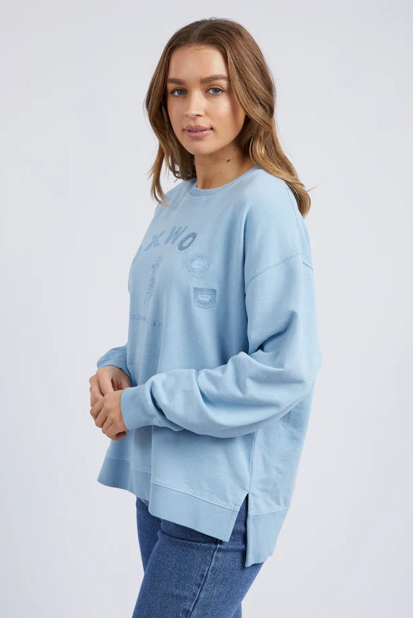 FOXWOOD EFFORTLESS CREW - DUSK BLUE - THE VOGUE STORE